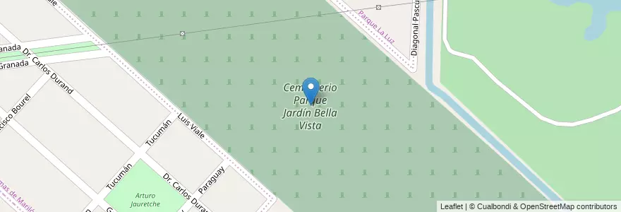 Mapa de ubicacion de Cementerio Parque Jardín Bella Vista en Argentina, Buenos Aires, Partido De San Miguel, Bella Vista.