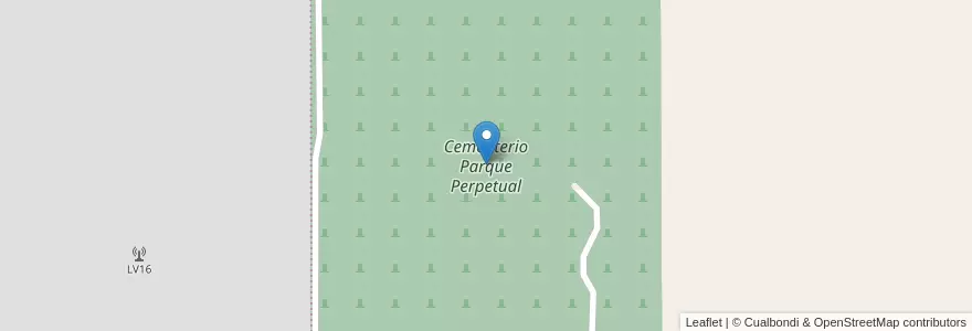 Mapa de ubicacion de Cementerio Parque Perpetual en アルゼンチン, コルドバ州, Departamento Río Cuarto, Pedanía Río Cuarto, Municipio De Río Cuarto.