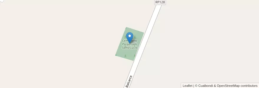 Mapa de ubicacion de Cementerio Parquizado Santa Lucía en アルゼンチン, サンフアン州, チリ, Santa Lucía.
