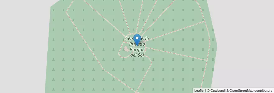 Mapa de ubicacion de Cementerio Privado Parque del Sol en Arjantin, Córdoba, Departamento Santa María, Pedanía Calera, Municipio De Malagueño.