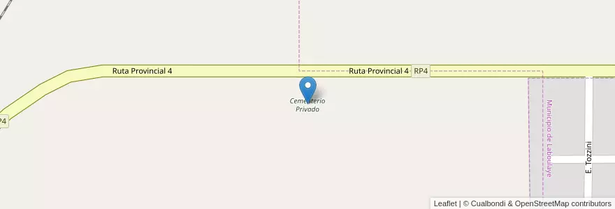 Mapa de ubicacion de Cementerio Privado en Argentine, Córdoba, Departamento Presidente Roque Sáenz Peña, Pedanía La Amarga.