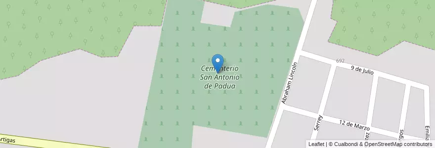 Mapa de ubicacion de Cementerio San Antonio de Padua en 阿根廷, Salta, Capital, Municipio De Salta, Salta.