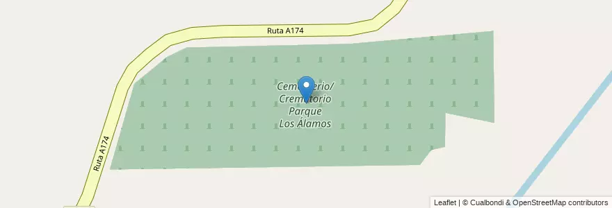 Mapa de ubicacion de Cementerio/Crematorio Parque Los Álamos en アルゼンチン, コルドバ州, Departamento Colón, Pedanía Constitución, Municipio De Colonia Tirolesa.