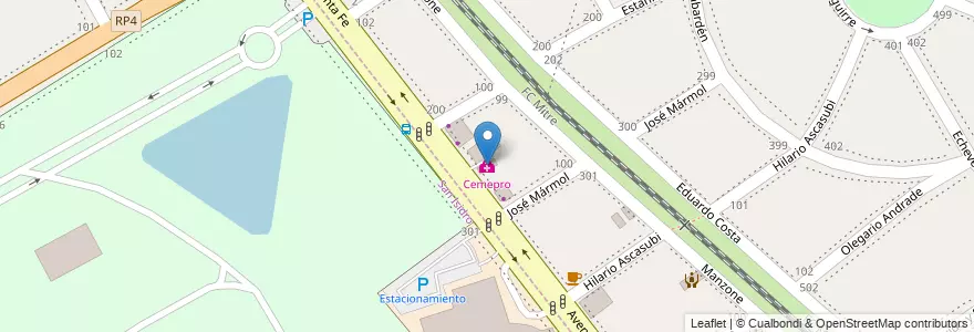 Mapa de ubicacion de Cemepro en Argentinië, Buenos Aires, Partido De San Isidro, Acassuso.