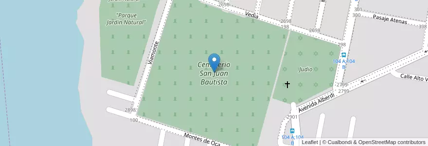 Mapa de ubicacion de Cemeterio San Juan Bautista en Arjantin, Corrientes, Departamento Capital, Corrientes, Corrientes.