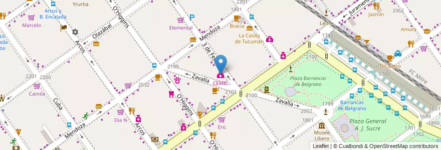 Mapa de ubicacion de CEMIC, Belgrano en Аргентина, Буэнос-Айрес, Буэнос-Айрес, Comuna 13.