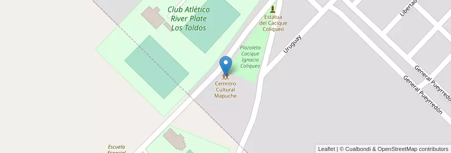 Mapa de ubicacion de Cemntro Cultural Mapuche en Argentina, Buenos Aires, Partido De General Viamonte, Los Toldos.