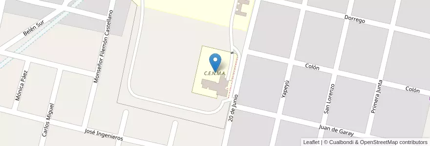 Mapa de ubicacion de C.E.N.M.A. en Argentinië, Córdoba, Departamento San Javier, Pedanía Dolores, Municipio De Villa Dolores, Villa Dolores.