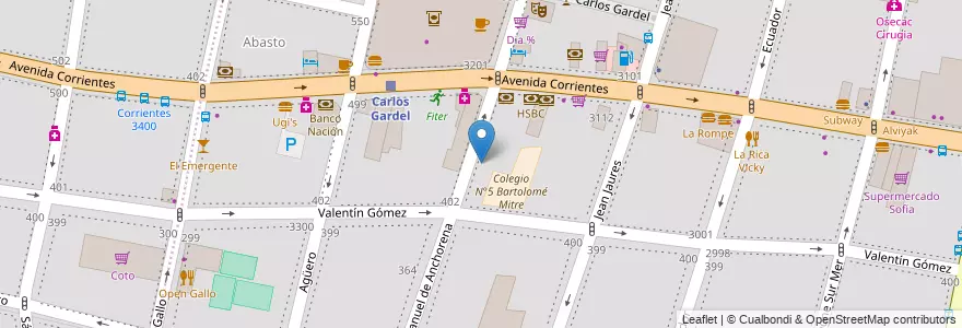 Mapa de ubicacion de CENOF Centro Anchorena, Balvanera en 아르헨티나, Ciudad Autónoma De Buenos Aires, Comuna 3, 부에노스아이레스.