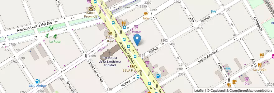 Mapa de ubicacion de CENOF Centro Cabildo, Nuñez en 아르헨티나, Ciudad Autónoma De Buenos Aires, 부에노스아이레스, Comuna 13.