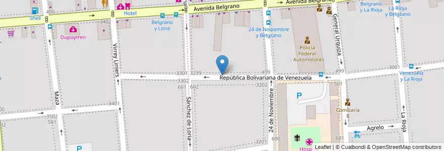 Mapa de ubicacion de CENOF Centro Venezuela, Balvanera en Argentinien, Ciudad Autónoma De Buenos Aires, Comuna 5, Comuna 3, Buenos Aires.