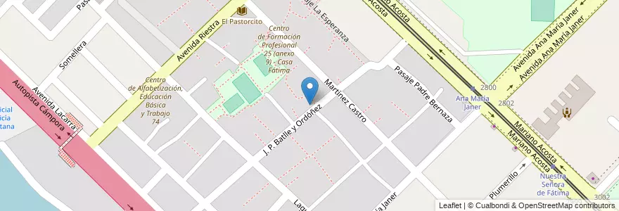 Mapa de ubicacion de CENOF Comedor Comunitario El Pastorcito, Villa Soldati en 阿根廷, Ciudad Autónoma De Buenos Aires, 布宜诺斯艾利斯, Comuna 8.