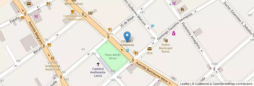 Mapa de ubicacion de CENS 451 Avellaneda en 아르헨티나, 부에노스아이레스주, Partido De Avellaneda, Avellaneda.