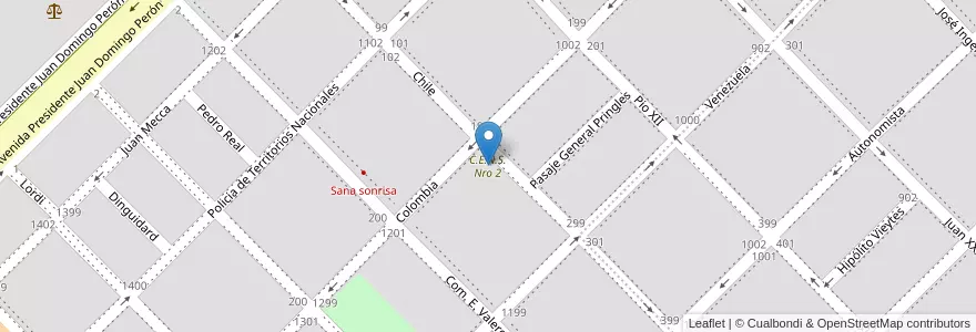 Mapa de ubicacion de C.E.N.S. Nro 2 en الأرجنتين, La Pampa, Municipio De Santa Rosa, Departamento Capital, Santa Rosa.