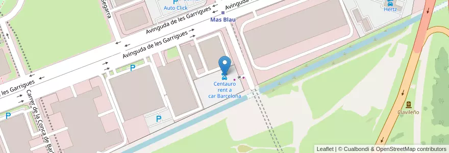 Mapa de ubicacion de Centauro rent a car Barcelona en اسپانیا, Catalunya, Barcelona, Baix Llobregat, El Prat De Llobregat.