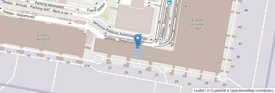 Mapa de ubicacion de Centauro rent a car en Spanien, Valencianische Gemeinschaft, Alicante, El Baix Vinalopó, Elx / Elche.