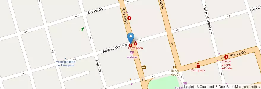 Mapa de ubicacion de Central 1 en アルゼンチン, カタマルカ州, Departamento Tinogasta, Municipio De Tinogasta, Tinogasta.