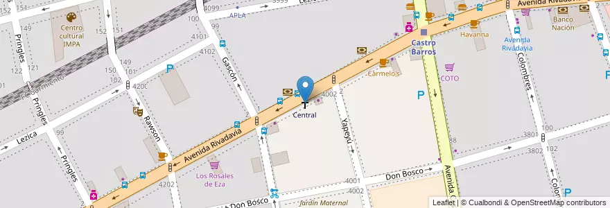 Mapa de ubicacion de Central, Almagro en Argentina, Ciudad Autónoma De Buenos Aires, Comuna 5, Buenos Aires.