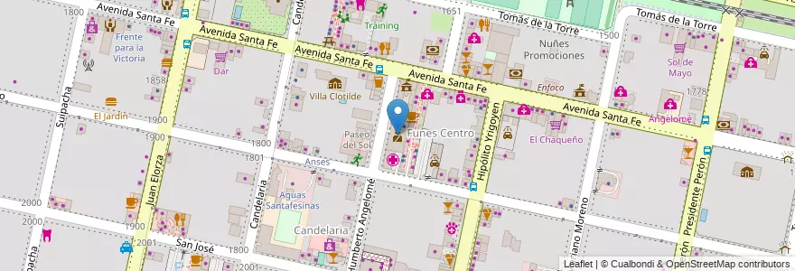 Mapa de ubicacion de Central de Emergencias en Аргентина, Санта-Фе, Departamento Rosario, Municipio De Funes, Funes.