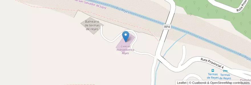 Mapa de ubicacion de Central Hidroeléctrica Reyes en アルゼンチン, フフイ州, Departamento Doctor Manuel Belgrano, Municipio De Yala.