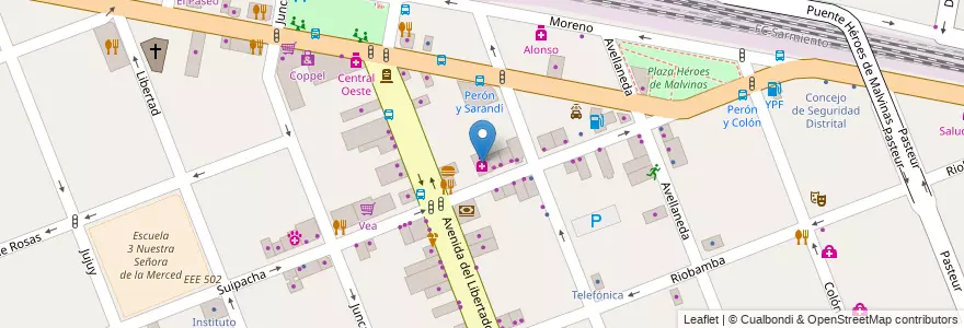Mapa de ubicacion de Central Merlo en Argentina, Buenos Aires, Partido De Merlo, Merlo.