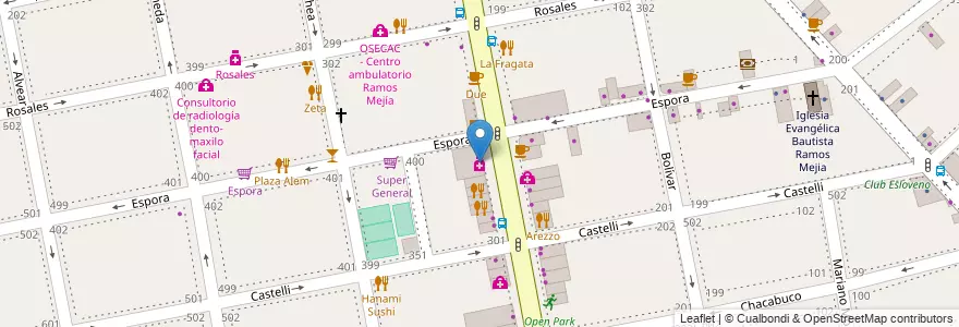 Mapa de ubicacion de Central Oeste en Argentine, Province De Buenos Aires, Partido De La Matanza, Ramos Mejía.