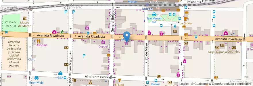 Mapa de ubicacion de Central Shop en Argentina, Buenos Aires, Partido De Morón, Morón.