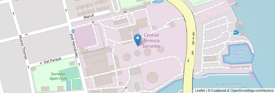 Mapa de ubicacion de Central Térmica Sorrento en 阿根廷, Santa Fe, Departamento Rosario, Municipio De Rosario, 罗萨里奥.
