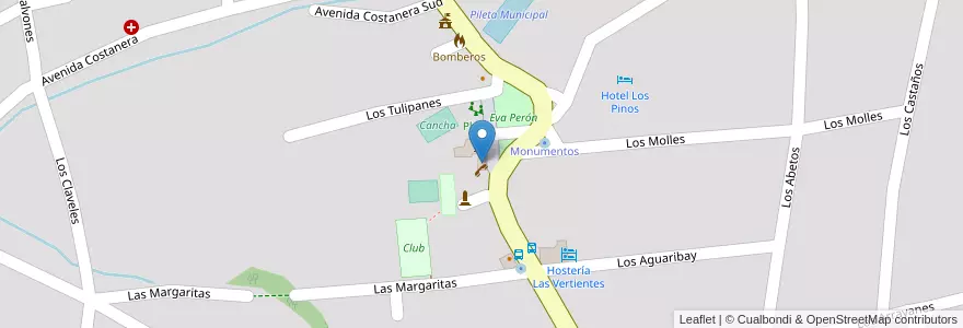 Mapa de ubicacion de Centralita Telefónica en アルゼンチン, コルドバ州, Departamento Punilla, Pedanía Dolores, Municipio De Los Cocos.