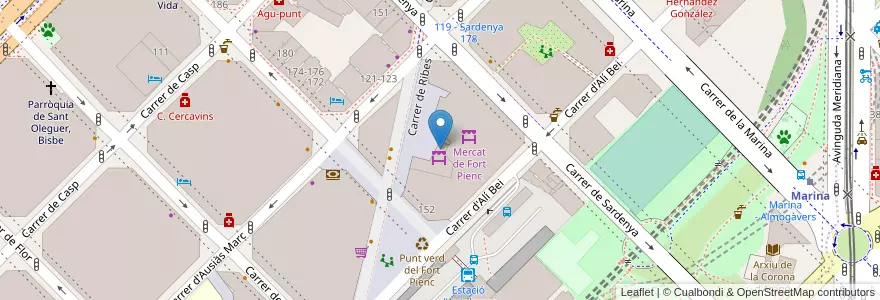 Mapa de ubicacion de Centre Civic Ateneu Fort Pienc en Spagna, Catalunya, Barcelona, Barcelonès, Barcelona.