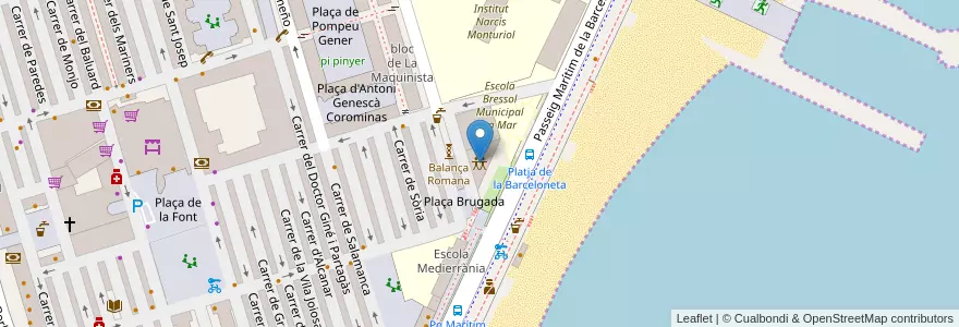 Mapa de ubicacion de Centre Cívic Barceloneta en Sepanyol, Catalunya, Barcelona, Barcelonès, Barcelona.