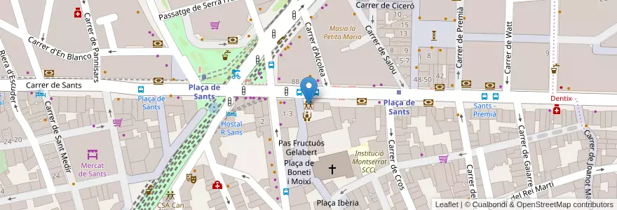 Mapa de ubicacion de Centre Cívic Cotxeres de Sants en Spanien, Katalonien, Barcelona, Barcelonès, Barcelona.