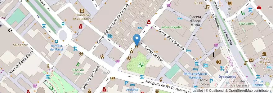 Mapa de ubicacion de Centre Cívic Drassanes en 스페인, Catalunya, Barcelona, Barcelonès, 바르셀로나.