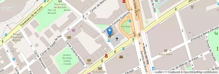 Mapa de ubicacion de Centre Cívic Joan Oliver "Pere Quart" en スペイン, カタルーニャ州, Barcelona, バルサルネス, Barcelona.