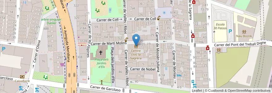 Mapa de ubicacion de Centre cívic la Sagrera en Испания, Каталония, Барселона, Барселонес, Барселона.