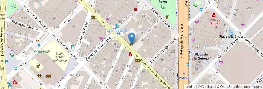 Mapa de ubicacion de Centre Cívic Navas de Tolosa en スペイン, カタルーニャ州, Barcelona, バルサルネス, Barcelona.