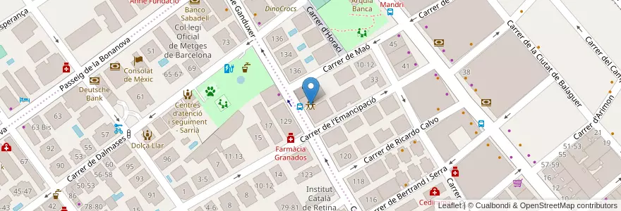 Mapa de ubicacion de Centre Cívic Pere Pruna en スペイン, カタルーニャ州, Barcelona, バルサルネス, Barcelona.