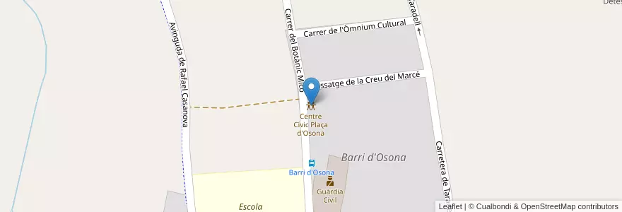 Mapa de ubicacion de Centre Cívic Plaça d'Osona en Espanha, Catalunha, Barcelona, Osona, Vic.