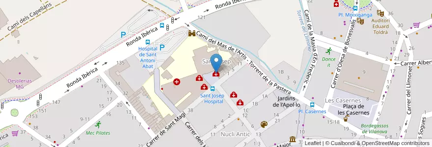 Mapa de ubicacion de Centre d''Atenció i Seguiment de les Drogodependències (CAS) en Испания, Каталония, Барселона, Гарраф, Vilanova I La Geltrú.
