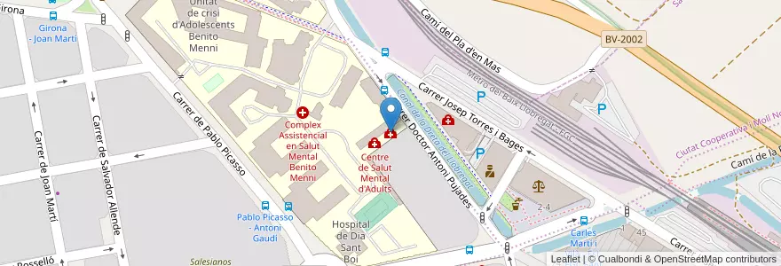 Mapa de ubicacion de Centre d'Atenció i seguiment Drogodependències en إسبانيا, كتالونيا, برشلونة, Baix Llobregat, Sant Boi De Llobregat.