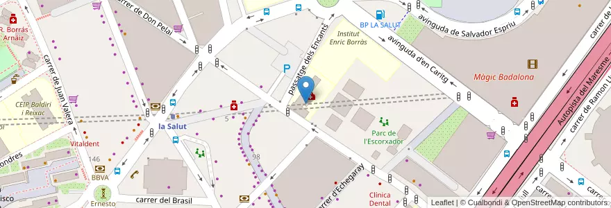 Mapa de ubicacion de Centre d'atenció primària La Salut en İspanya, Catalunya, Barcelona, Barcelonès, Badalona.