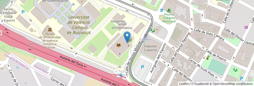 Mapa de ubicacion de Centre d'Autoaprenentatge de Llengües en Spanien, Valencianische Gemeinschaft, Valencia, L'Horta Nord.