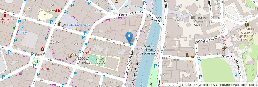 Mapa de ubicacion de Centre de benestar social i familia en Spagna, Catalunya, Girona, Gironès, Girona.