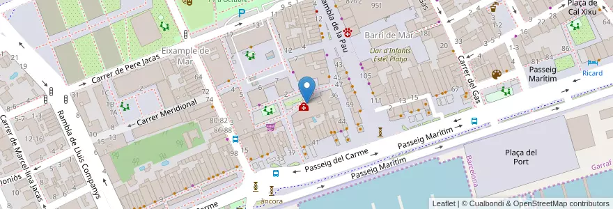 Mapa de ubicacion de Centre de dia del CAPI Baix-a-mar en Spagna, Catalunya, Barcelona, Garraf, Vilanova I La Geltrú.