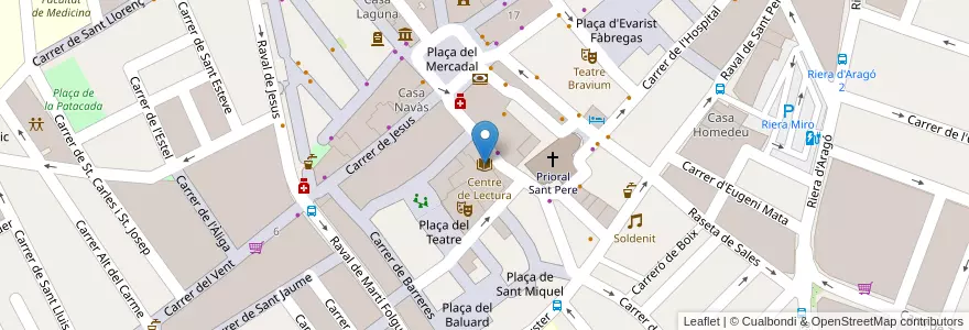 Mapa de ubicacion de Centre de Lectura en España, Catalunya, Tarragona, Baix Camp, Reus.