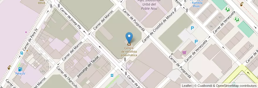 Mapa de ubicacion de Centre de recollida pneumàtica en スペイン, カタルーニャ州, Barcelona, バルサルネス, Barcelona.