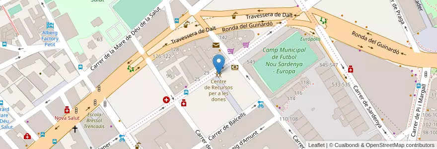 Mapa de ubicacion de Centre de Recursos per a les dones en Spagna, Catalunya, Barcelona, Barcelonès, Barcelona.