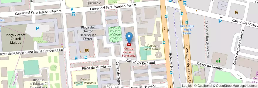 Mapa de ubicacion de Centre de Salut Fontsanta en スペイン, バレンシア州, València / Valencia, Comarca De València, València.
