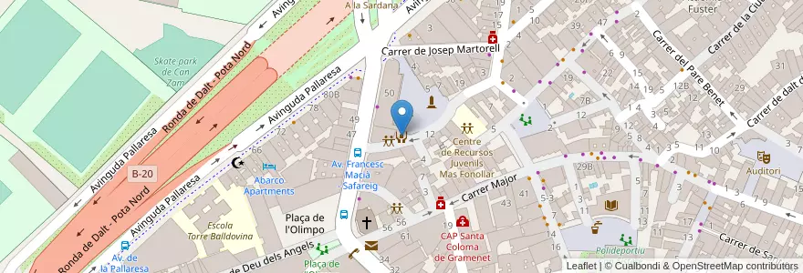 Mapa de ubicacion de Centre d'Informació i Recursos de la Dona en 西班牙, Catalunya, Barcelona, Barcelonès, Santa Coloma De Gramenet.