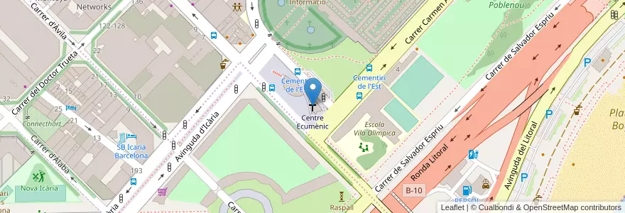 Mapa de ubicacion de Centre Ecumènic en Sepanyol, Catalunya, Barcelona, Barcelonès, Barcelona.